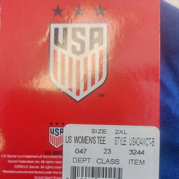 FIFA US Womens Soccer 2019 World Cup Poly T-Shirt Womens 2XL Blue White - Picture 7 of 7